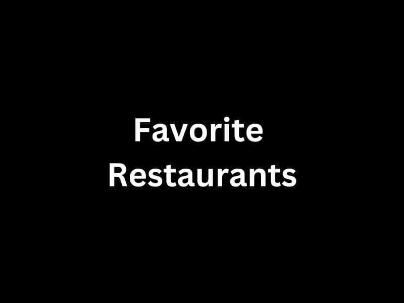 Favorite Restaurants" in white on black background; discover top picks from our Restaurant Survey results.
